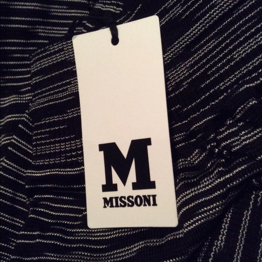 M Missoni Black & White Wool Blend Pants - Picture 3 of 5